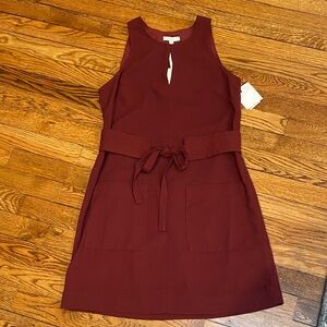 Joie Deep Red Mini Dress with Belt